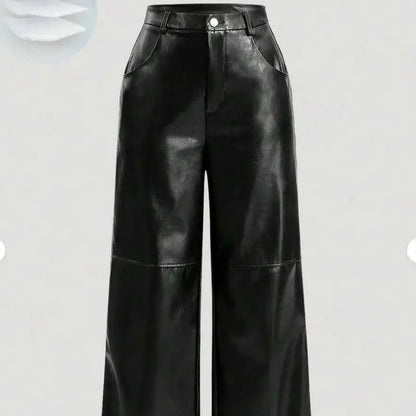 Chic European PU Pants