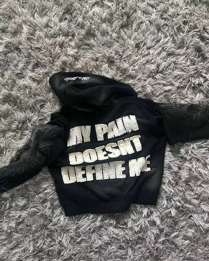 Embroidery Patch Sweater Hoodie