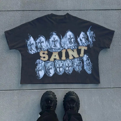 Vintage Cropped Graphic T-Shirt
