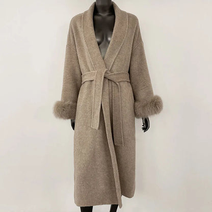 Women Wool Fur Coat