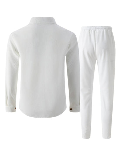 Solid Color Cardigan Set