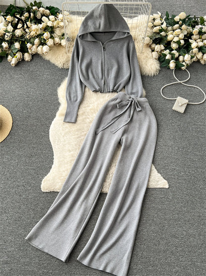Casual Zipper Two-Piece Set