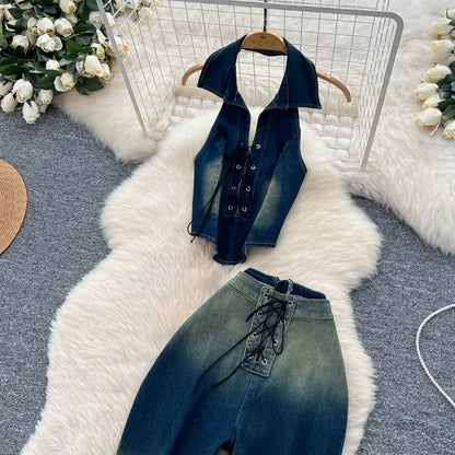 SINGREINY Women Denim Set