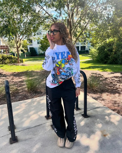 Y2K Hip-Hop Cartoon Top