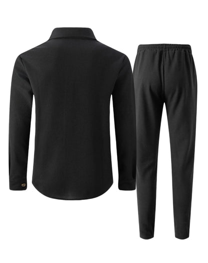Solid Color Cardigan Set
