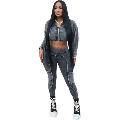 Washed Knitted Two-Piece Set