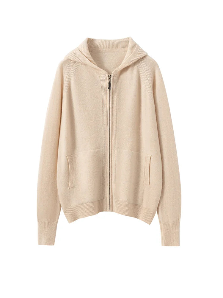 Cashmere Hooded Cardigan Set