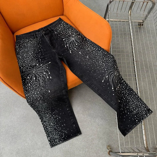 Rhinestone Baggy Jeans