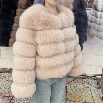Fox Fur Coat Real Jacket