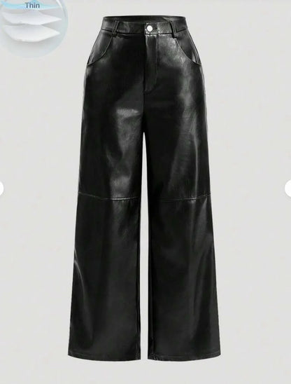 Chic European PU Pants