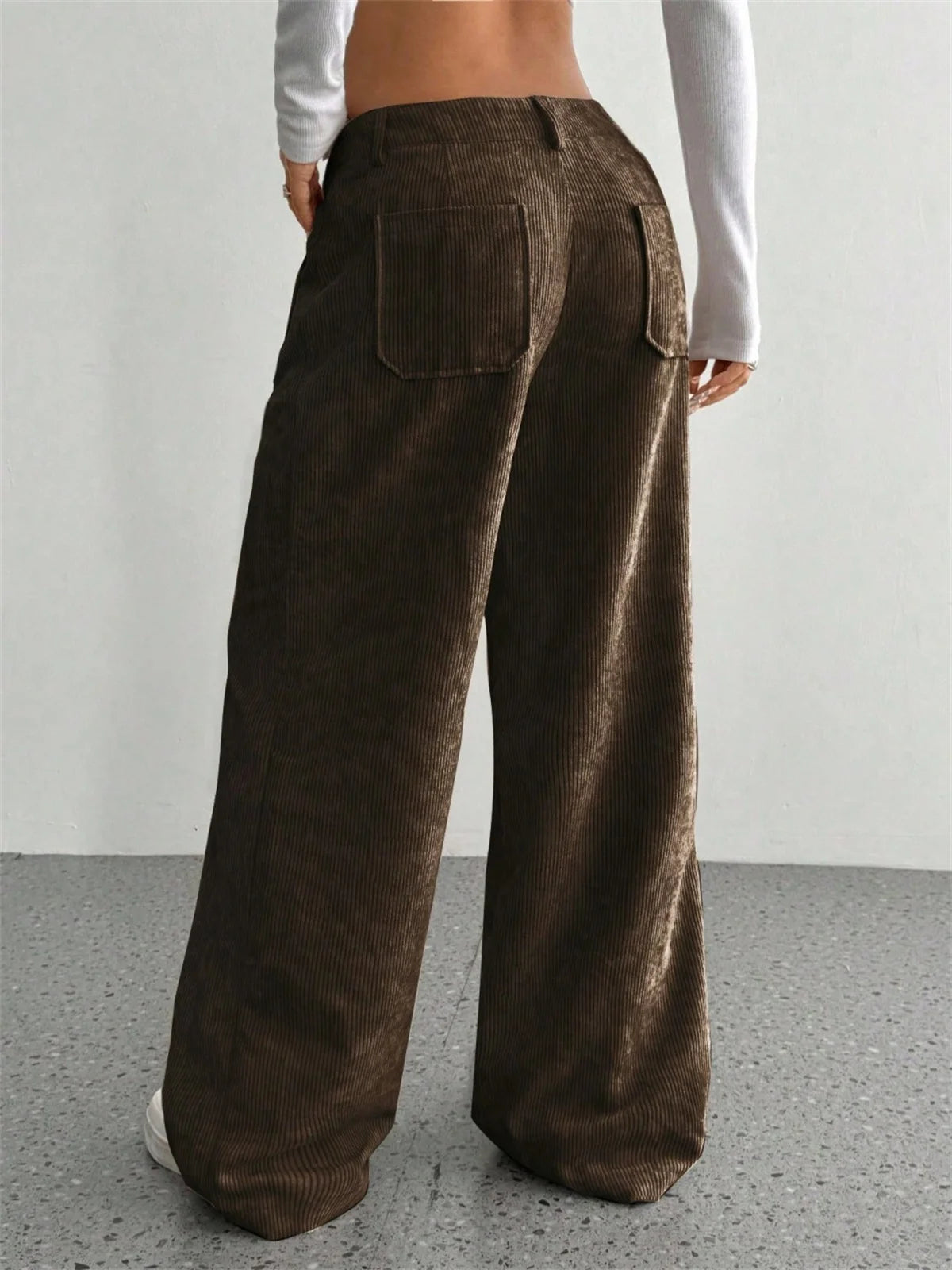 Retro Corduroy Wide-Leg Pants