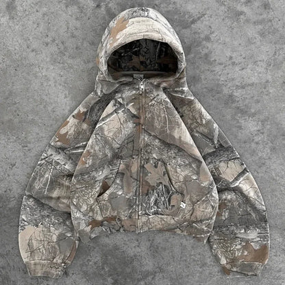Y2K Camo Zip Hoodie