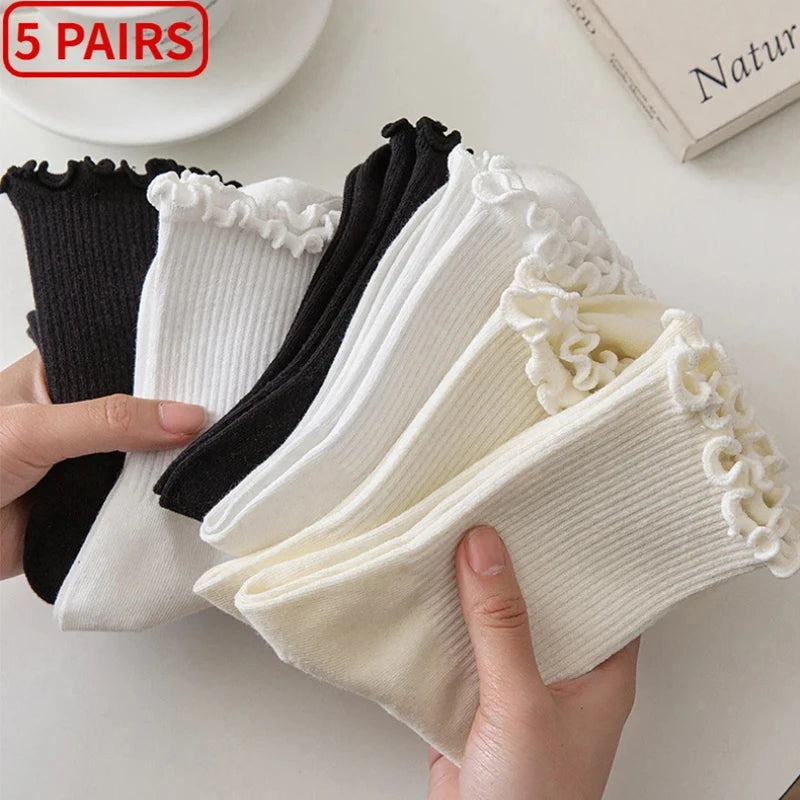 Ruffle Cotton Socks