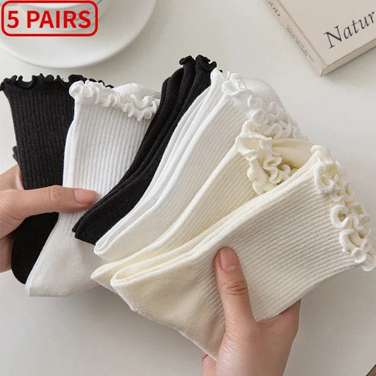Ruffle Cotton Socks