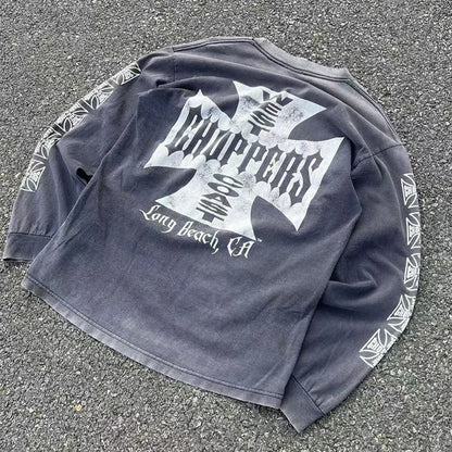 Cross Logo Choppers Long Sleeve T-Shirt