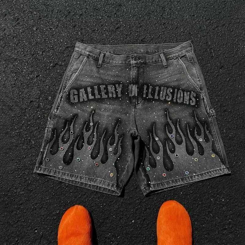Gemstone Denim Shorts