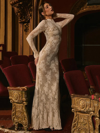 Lace Bodycon Maxi Dress