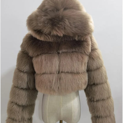 Faux Fur Cropped Fluffy Jackets