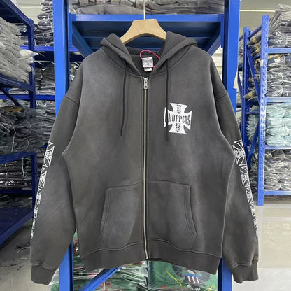 West Coast Washed Zipper Hoodie