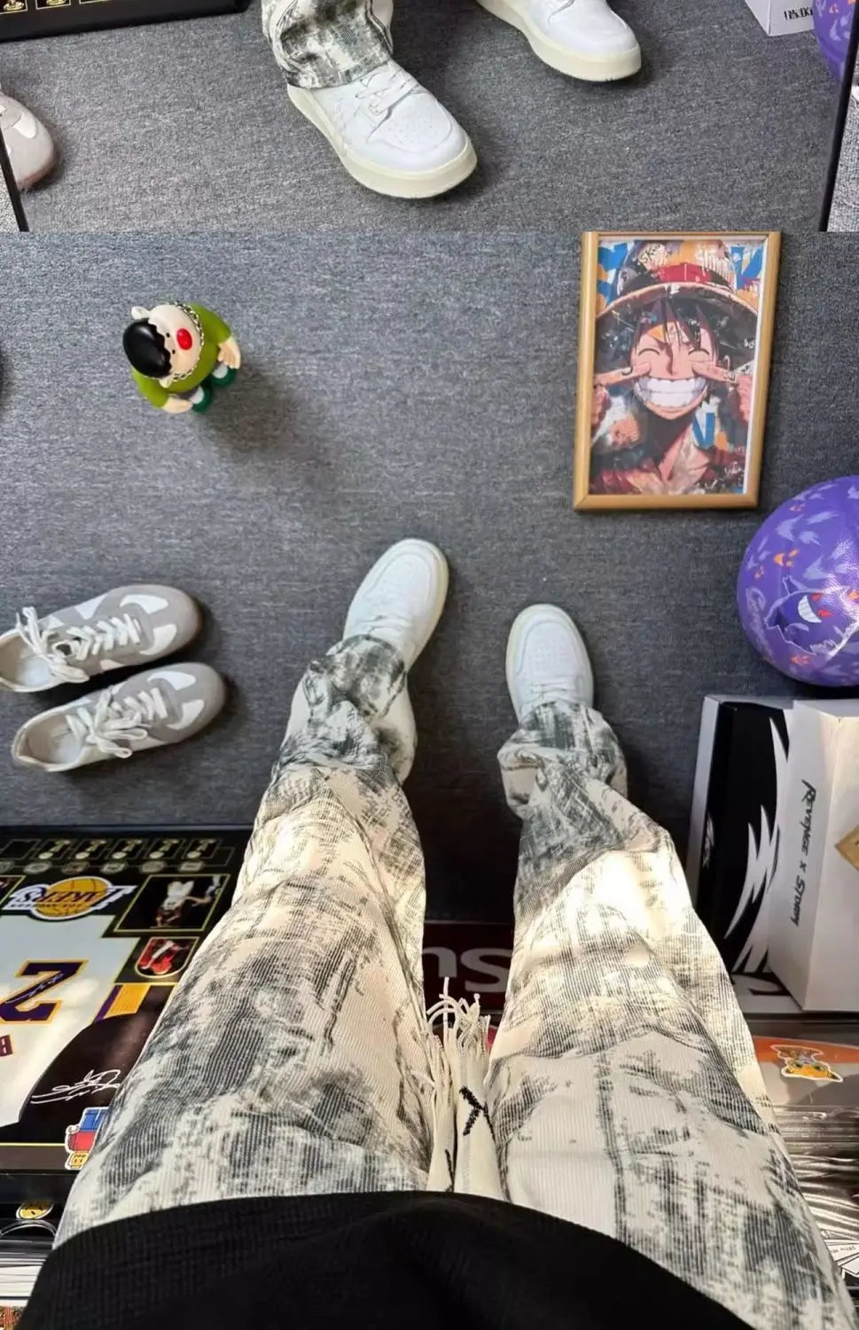 Retro Tie-Dye Straight-Leg Pants