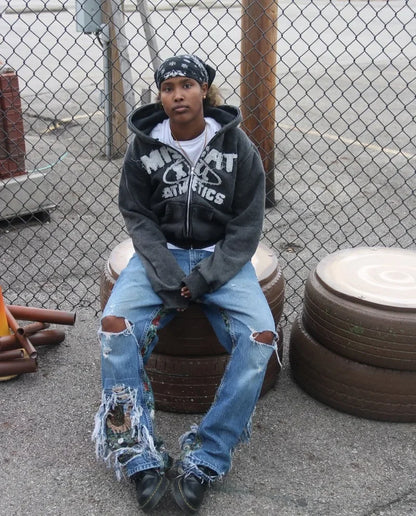 Vintage Hip Hop Zip Hoodie