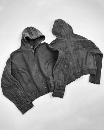Vintage Patchwork Zip Jacket