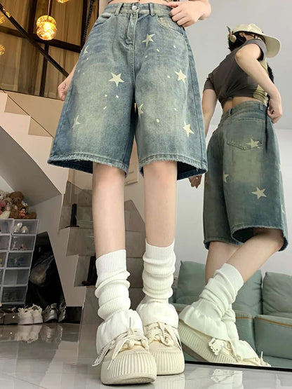 Retro Star Denim Shorts