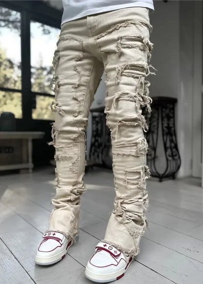 Men’s Ripped Stacked Jeans