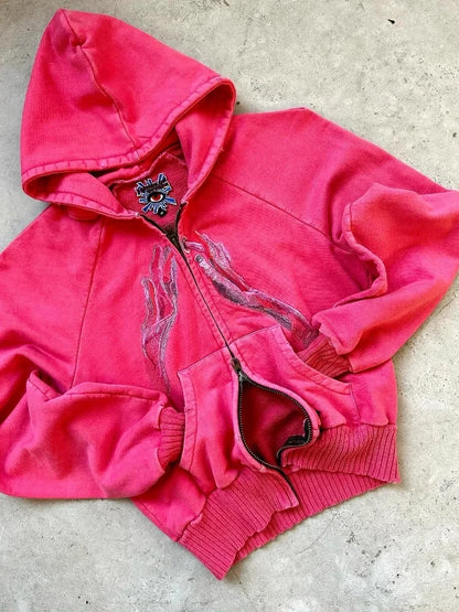 Embroidery Patch Sweater Hoodie