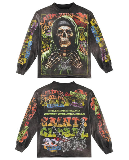 Y2K Skull Graphic Shirt