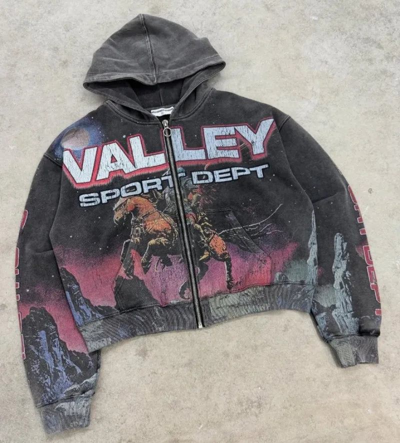 Y2K Retro Zipper Hoodie