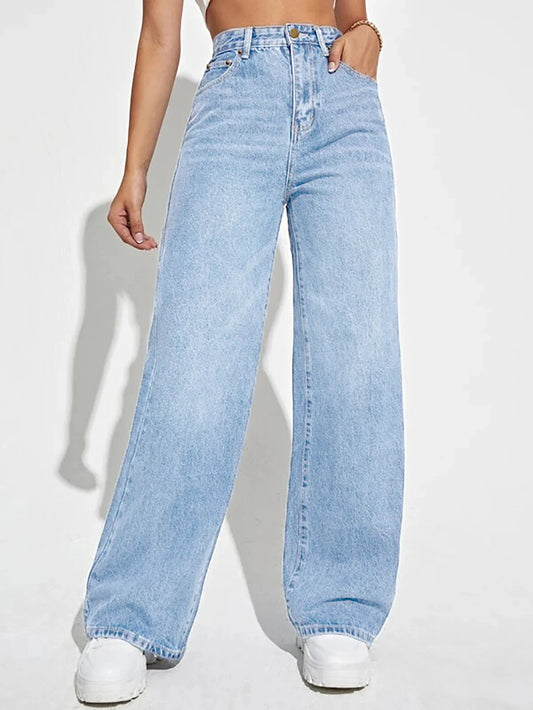 Slim Fit Wide Leg Jeans