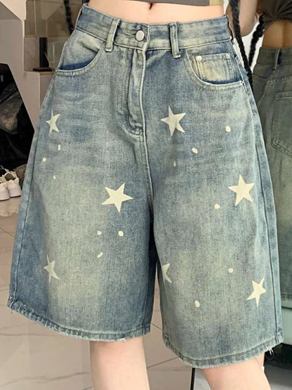 Retro Star Denim Shorts