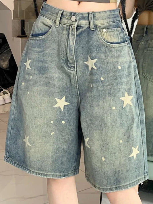 Retro Star Denim Shorts