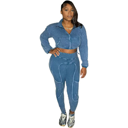 Washed Knitted Two-Piece Set