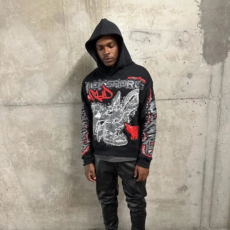 Retro Gothic Motorcycle Hoodie