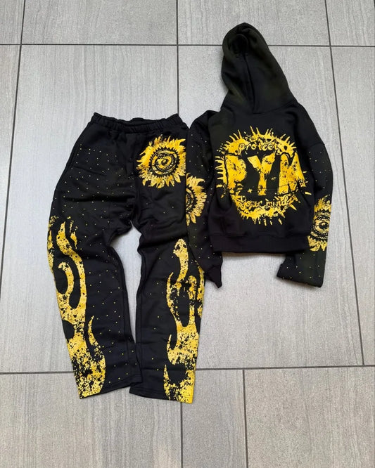 Y2K Hip-Hop Hoodie Set