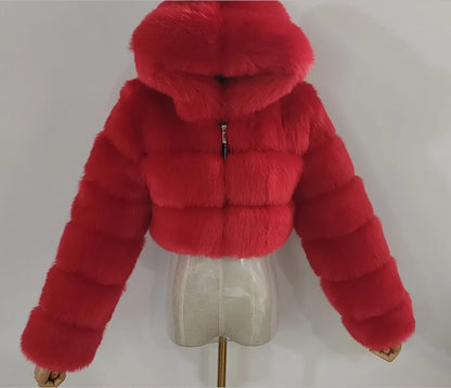 Faux Fur Cropped Fluffy Jackets