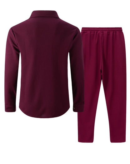Solid Color Cardigan Set