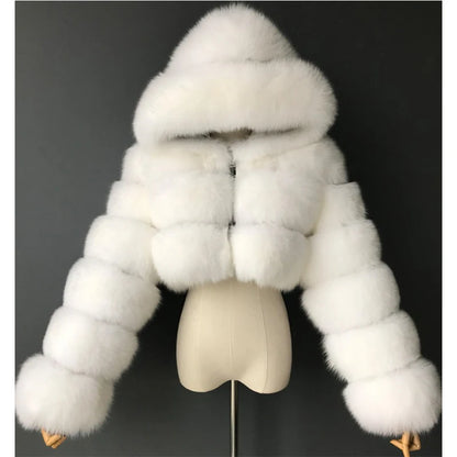 Faux Fur Cropped Fluffy Jackets