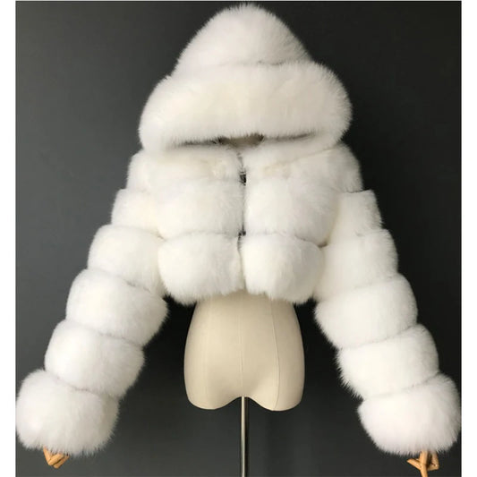 Faux Fur Cropped Fluffy Jackets