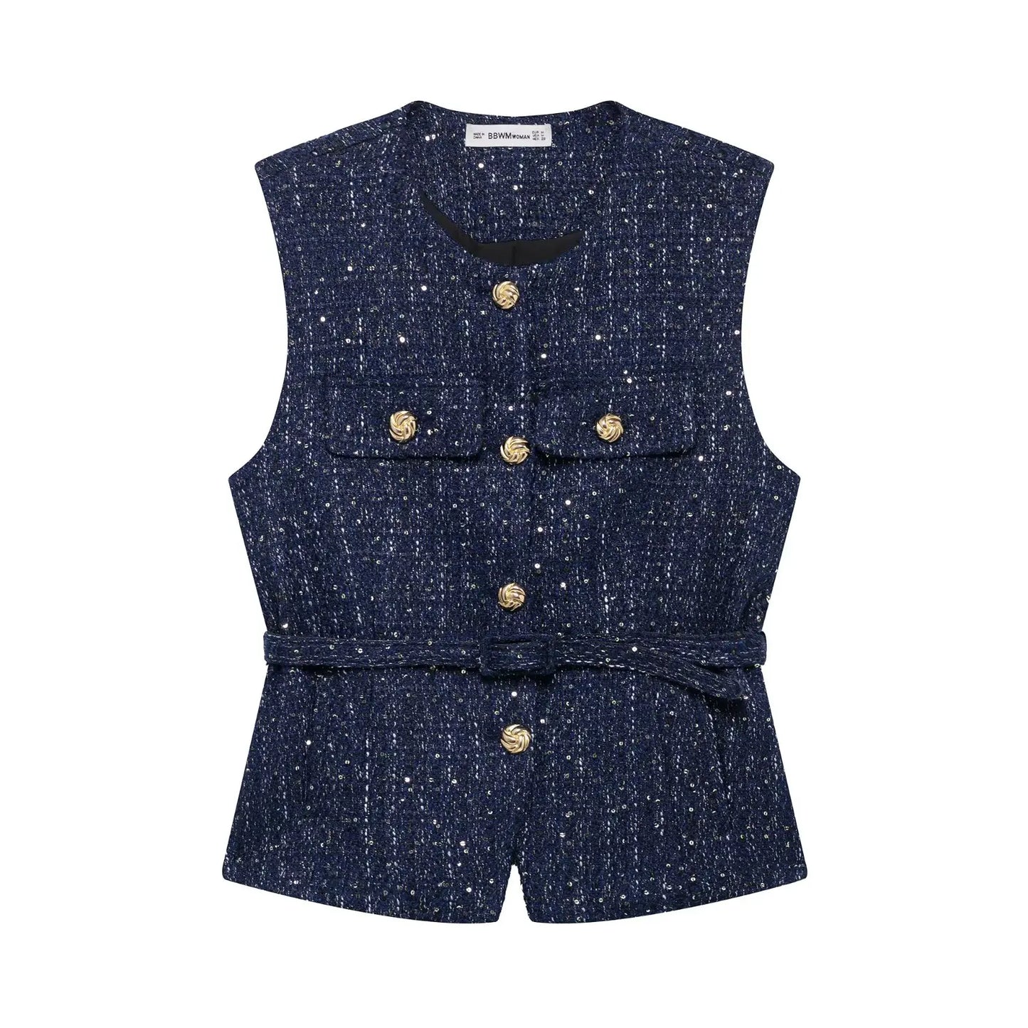Metal Button Waistcoat Top