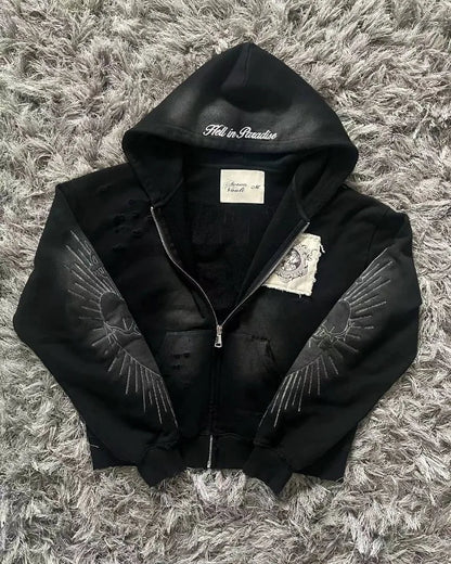 Embroidery Patch Sweater Hoodie