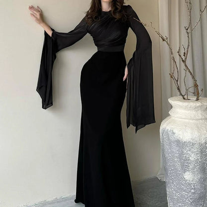 Slim Evening Satin Maxi Dress