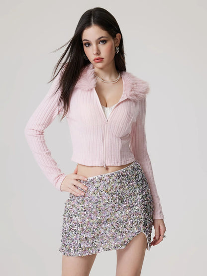 Women Slim Feather Jacket