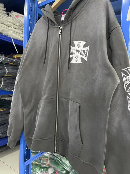 West Coast Washed Zipper Hoodie