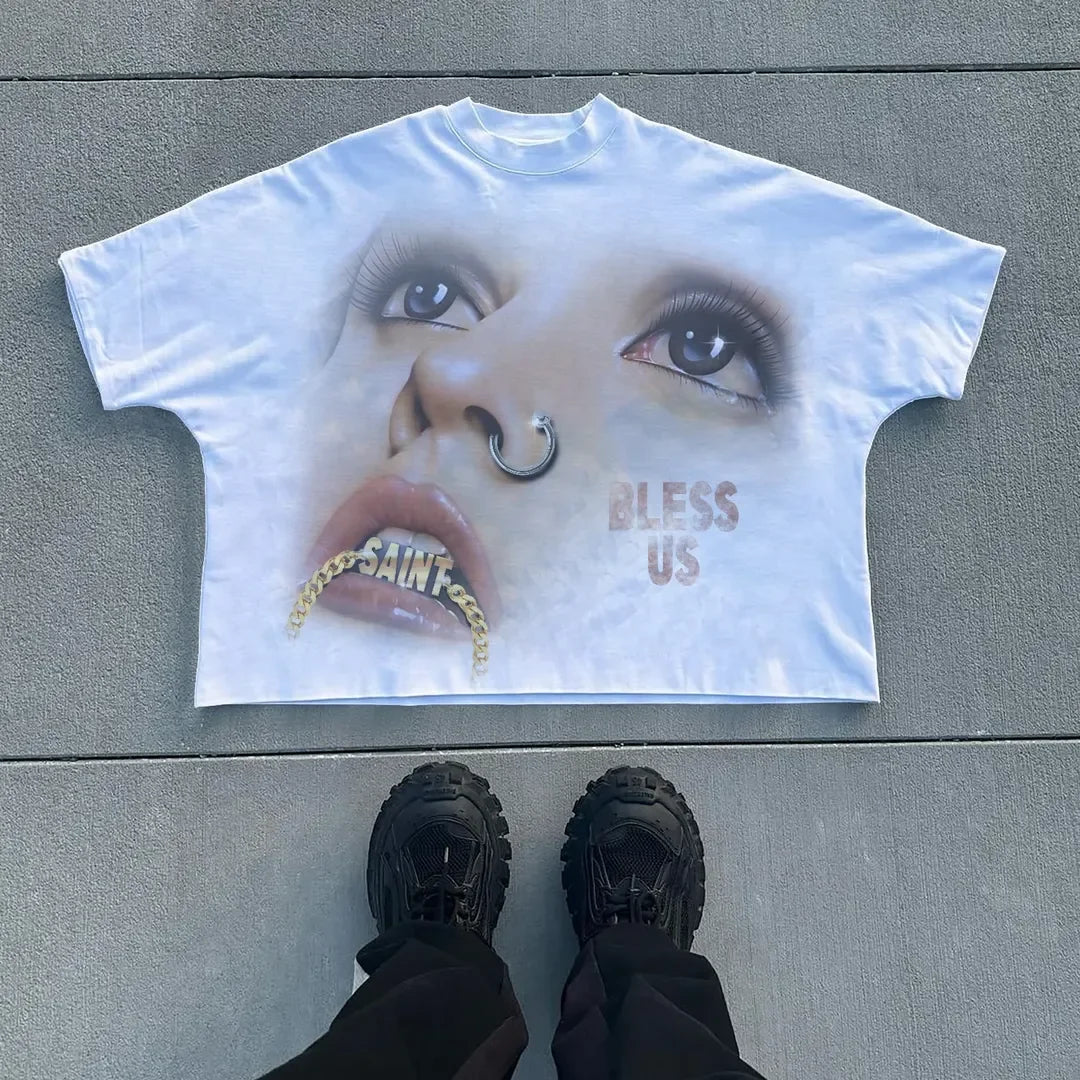 Y2K Retro Graphic Oversized Tee