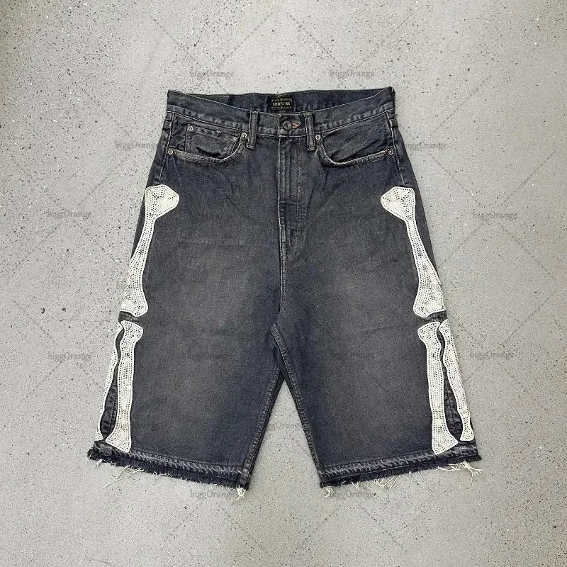 Skeleton Denim Shorts