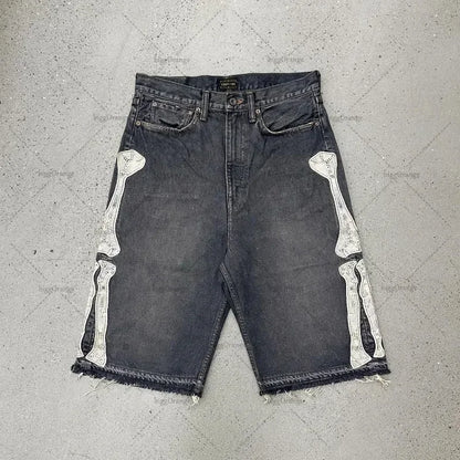 Skeleton Denim Shorts