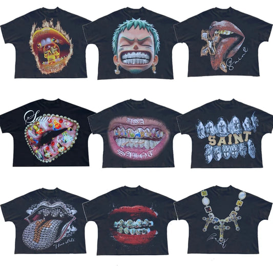 Vintage Cropped Graphic T-Shirt